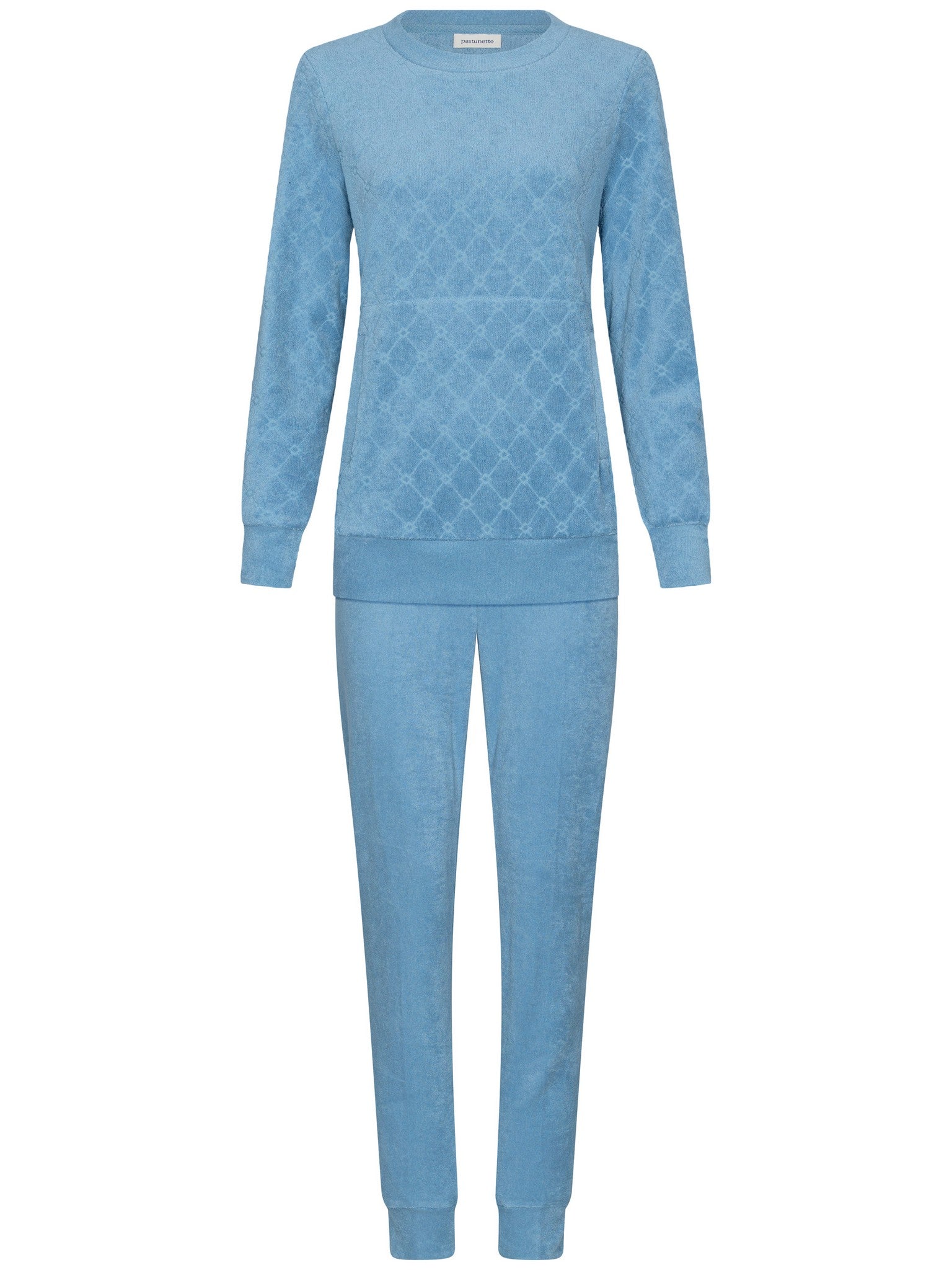 pastunette-blue-cottage-pyjama-jacquard-hellblau-damen image 2