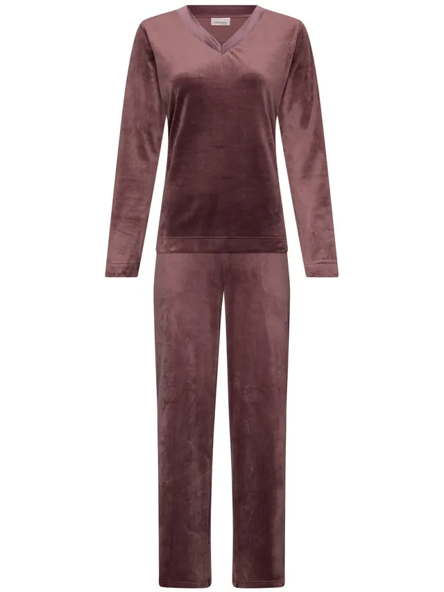 pastunette-premium-lunar-lines-pyjama-lila-velours-langarm image 1