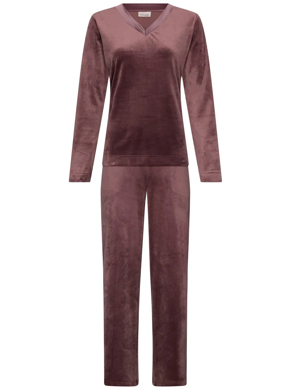 pastunette-premium-lunar-lines-pyjama-lila-velours-langarm image 1