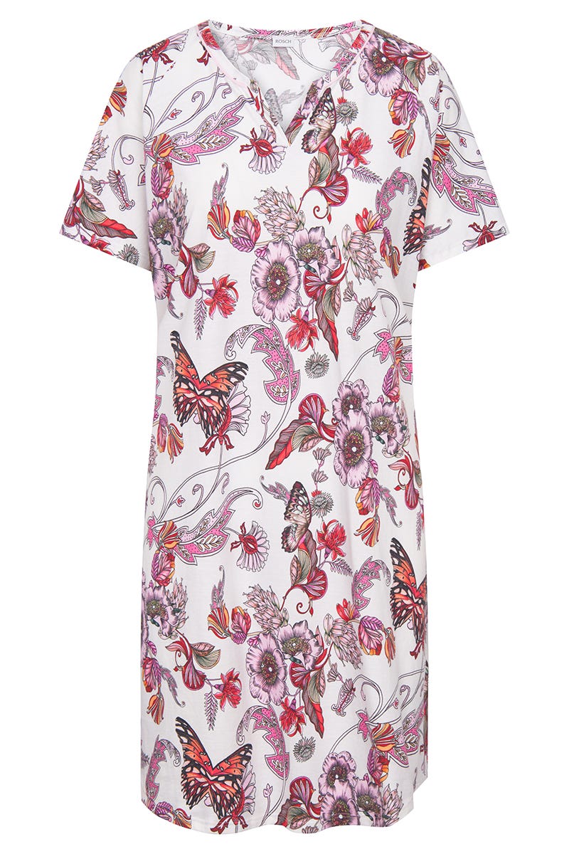 r-sch-be-happy-nachthemd-knielang-baumwolle-rosa-schmetterling image 2