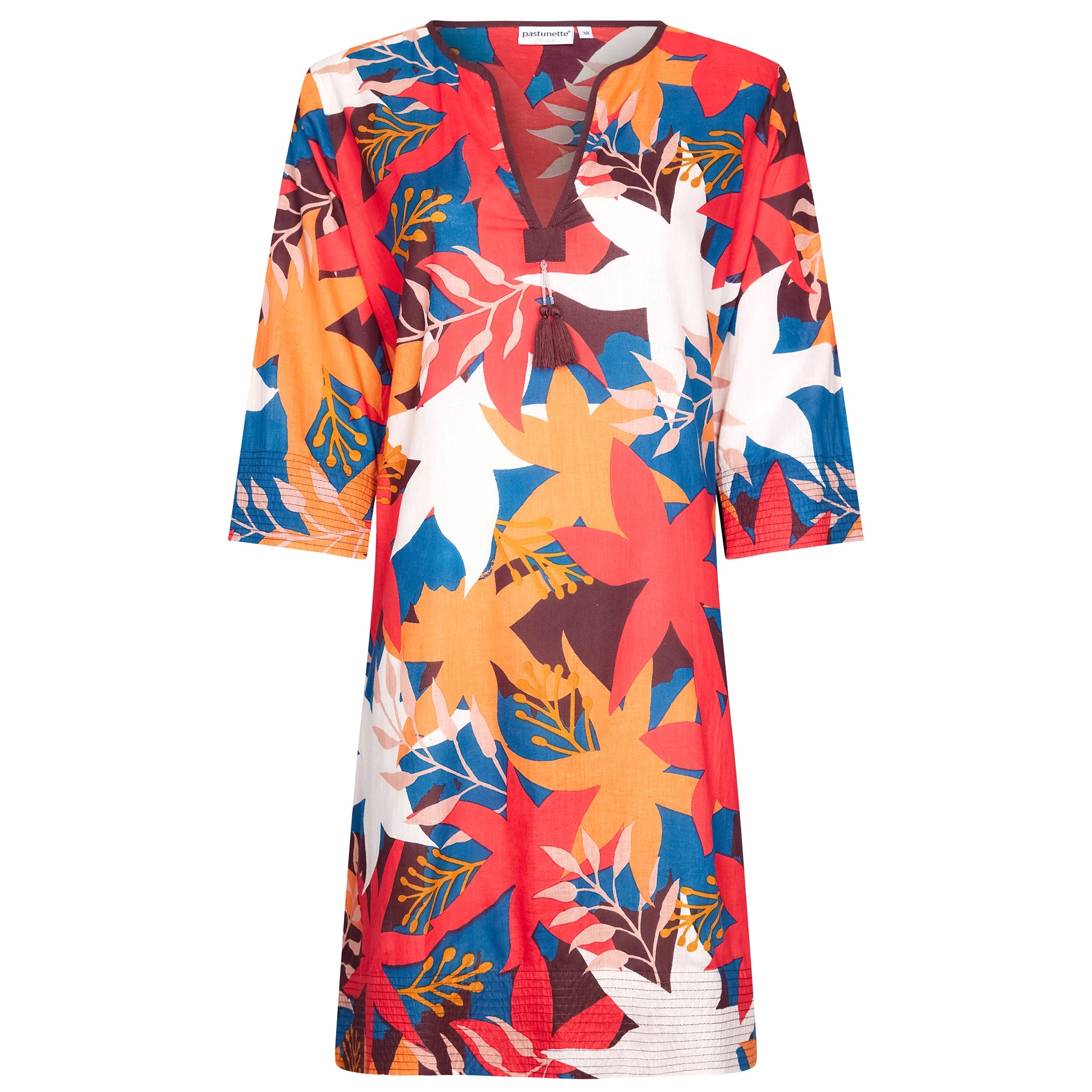pastunette-beach-kleid-rugged-flower-rot-baumwolle image 1
