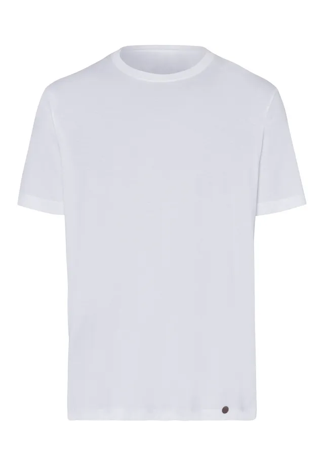 hanro-night-and-day-kurzarm-shirt-herren-wei-baumwolle image 1