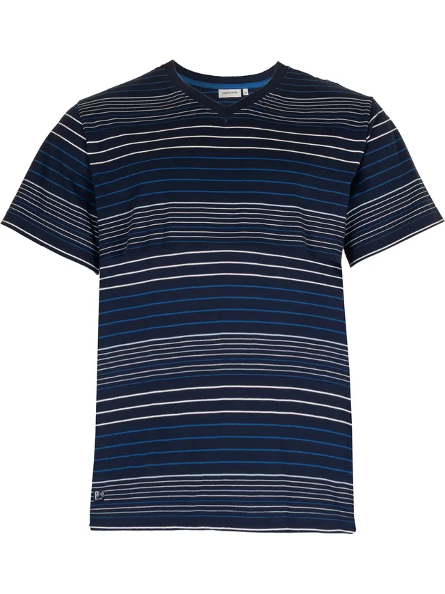 pastunette-pyjama-lounge-shirt-herren-blau-gestreift-baumwolle image 1