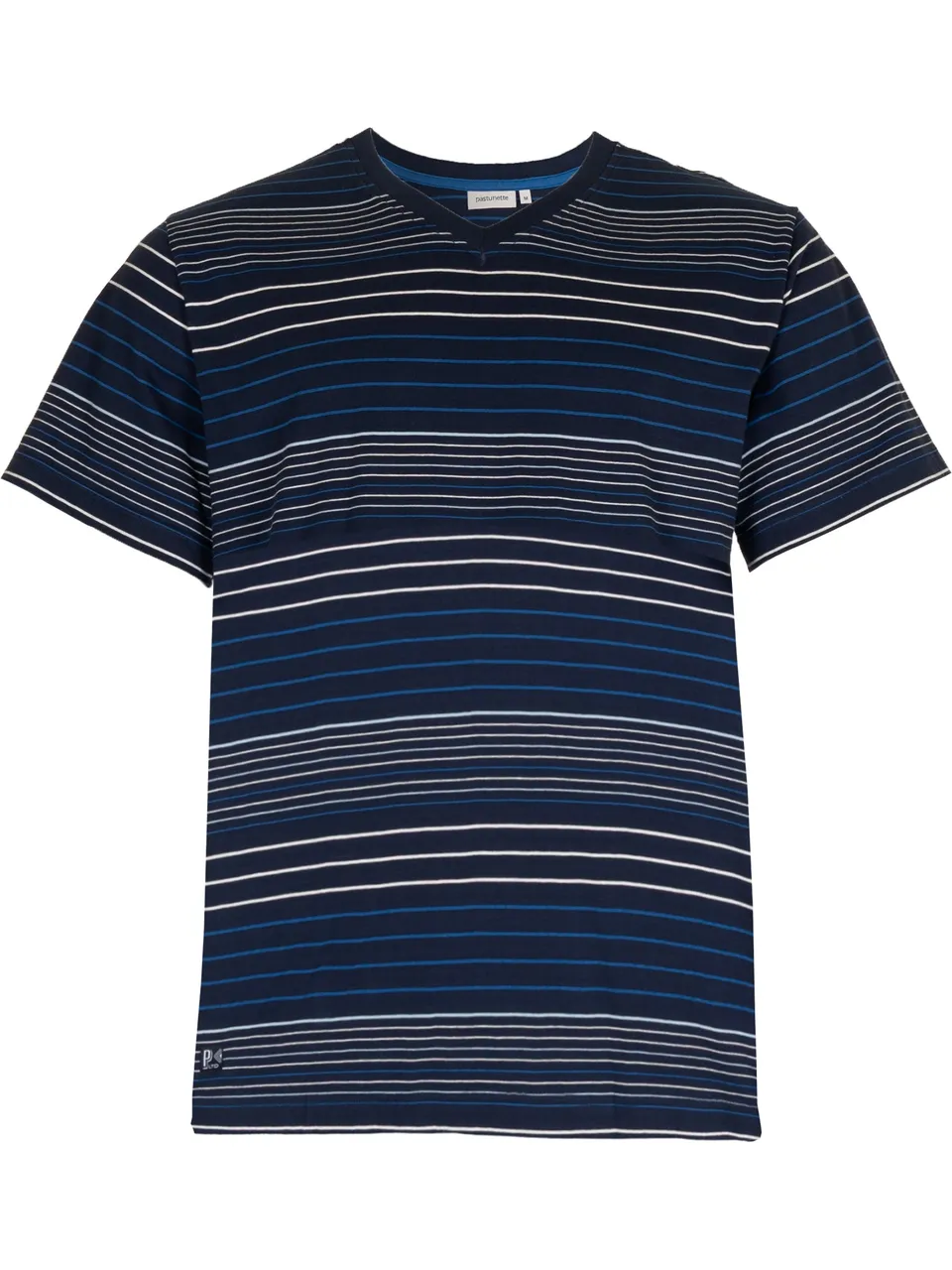 pastunette-pyjama-lounge-shirt-herren-blau-gestreift-baumwolle image 1