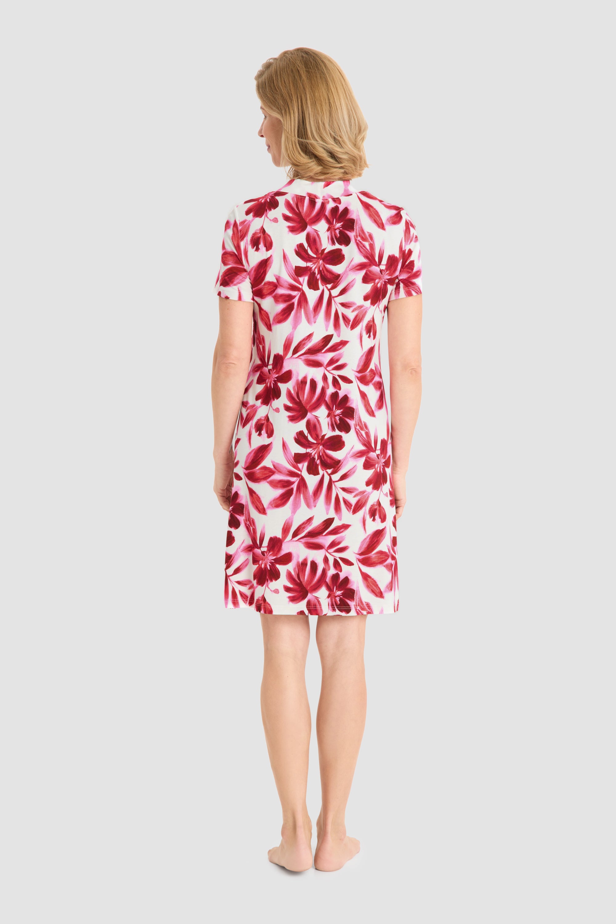 r-sch-be-happy-strandkleid-kurz-floral-rot-v-ausschnitt image 3