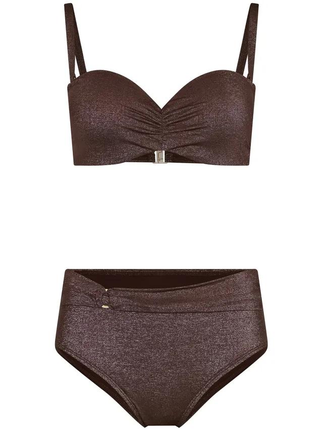 pastunette-glam-bandeau-bikini-braun-mit-b-gel-lurex image 1
