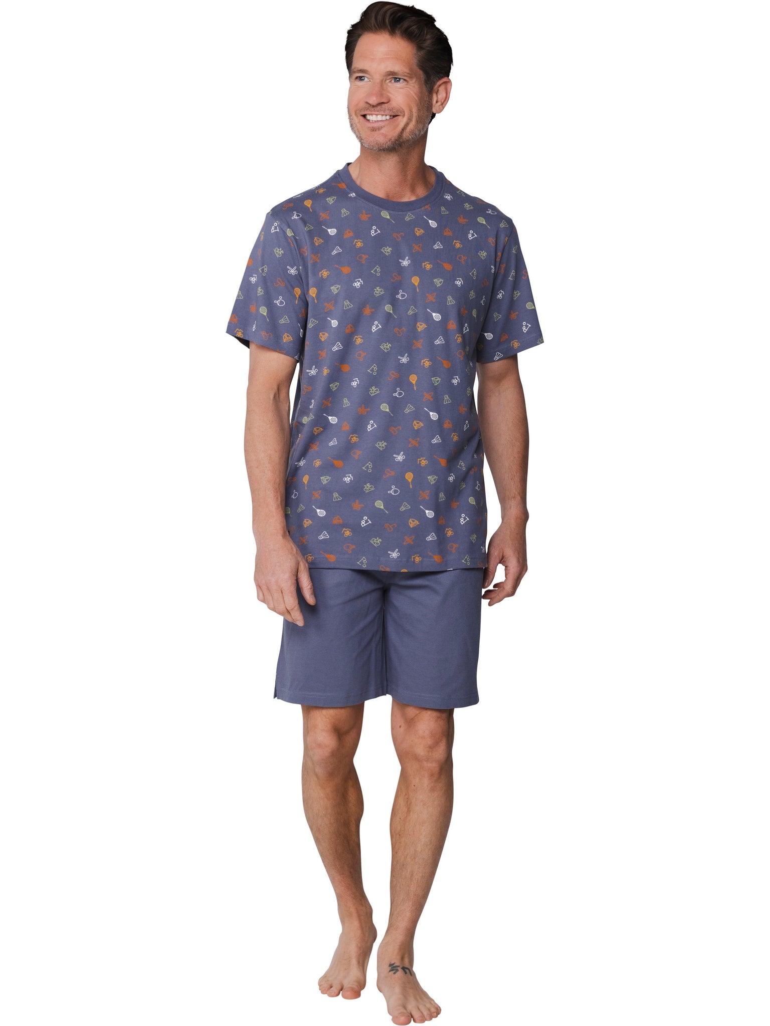 pastunette-sporty-shortama-schlafanzug-grau-100-baumwolle image 3
