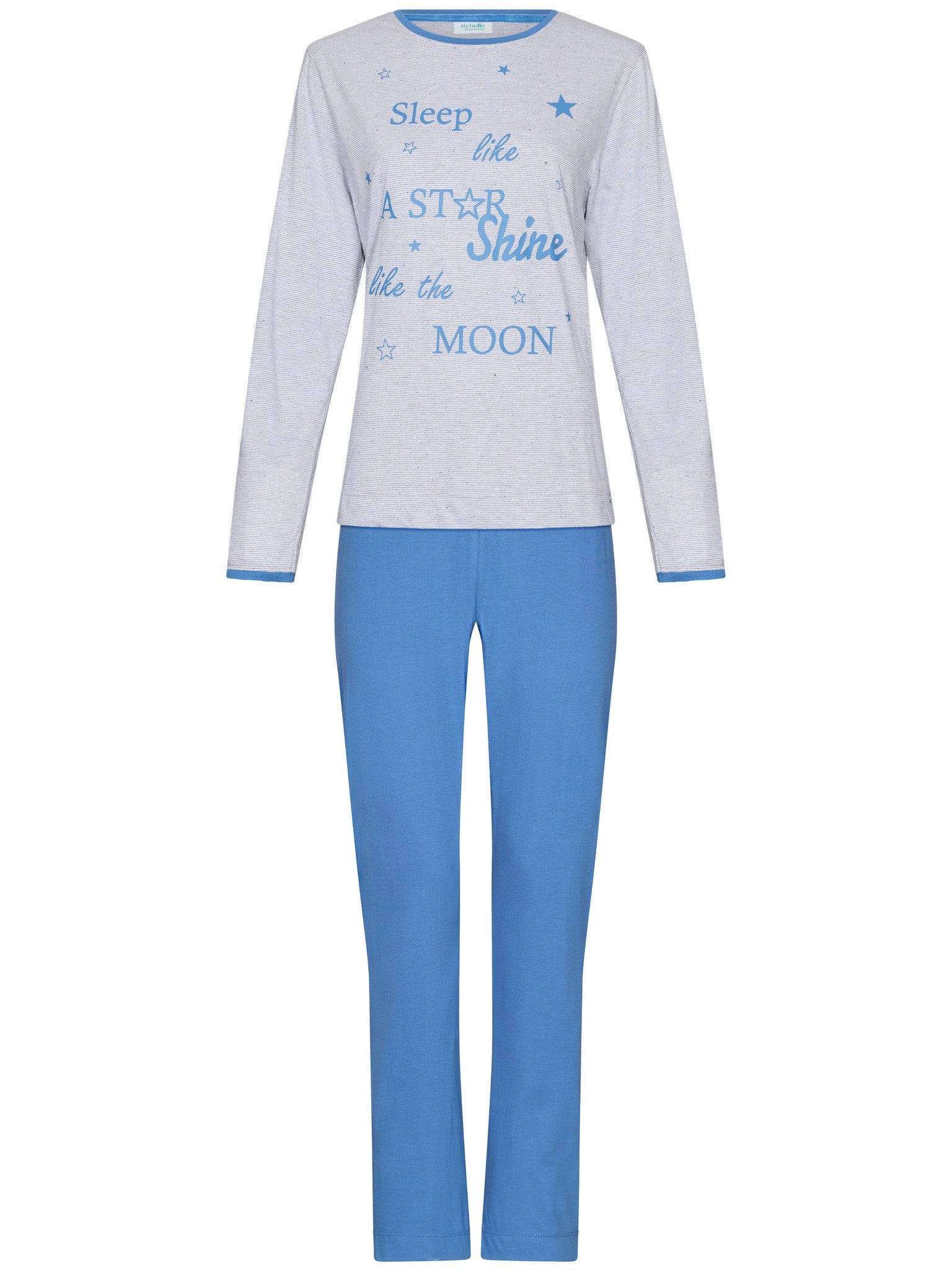 myrebelle-starry-nights-pyjama-blau-damen-schlafanzug image 1