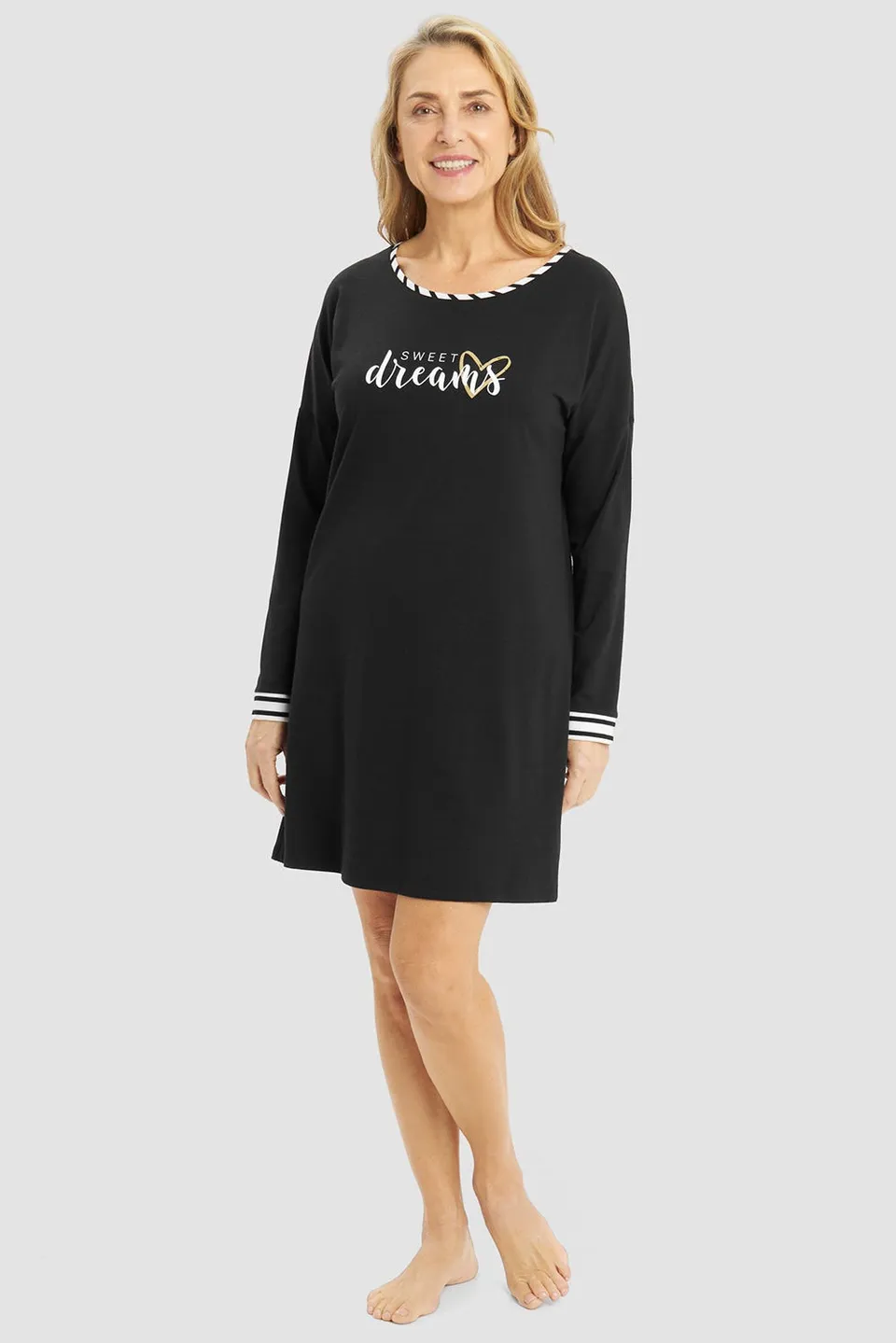r-sch-be-happy-bigshirt-kurz-schriftzug-nachthemd-schwarz-herz image 1