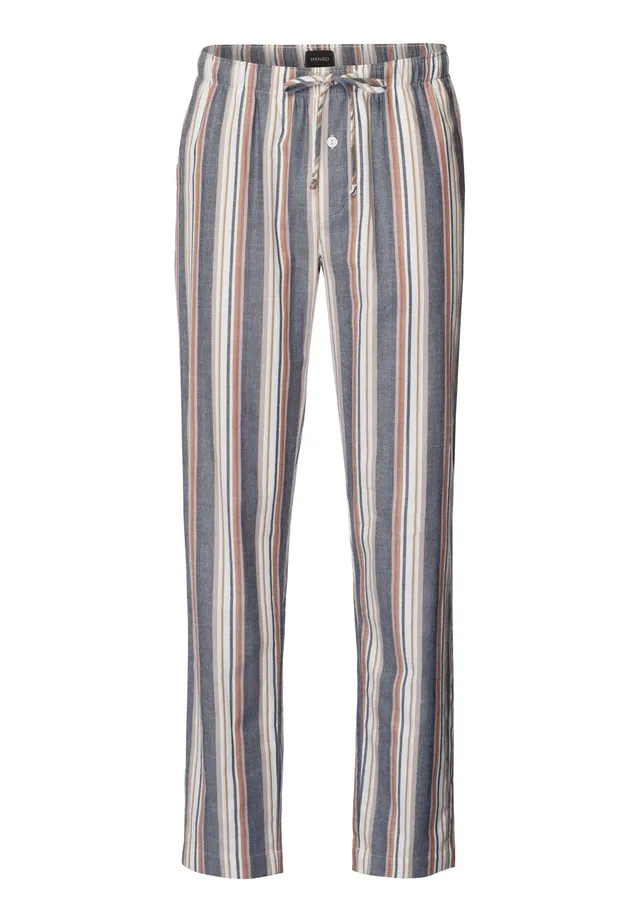 hanro-cozy-comfort-pyjamahose-herren-redwood-stripe-karo-baumwolle image 1
