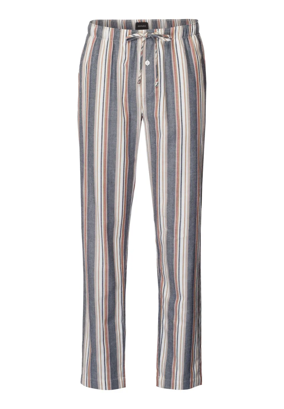 hanro-cozy-comfort-pyjamahose-herren-redwood-stripe-karo-baumwolle image 1