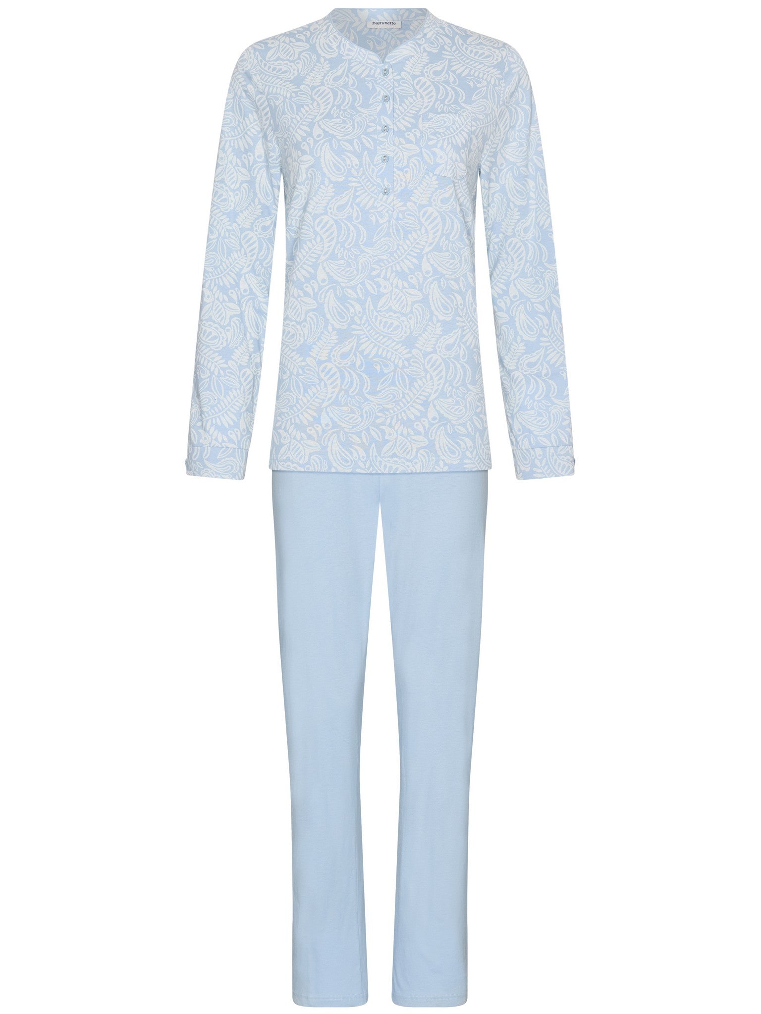 pastunette-soft-paisley-pyjama-baumwolle-hellblau image 1