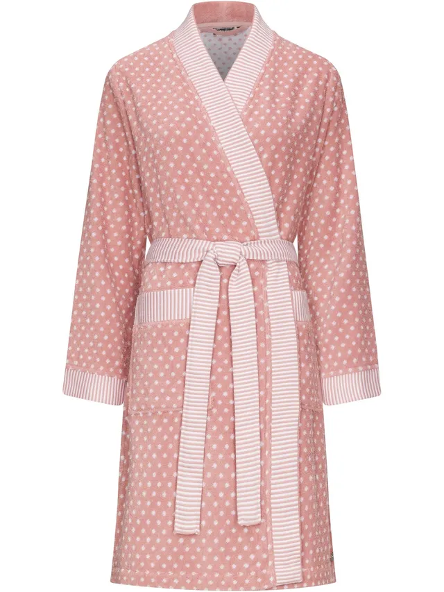 pastunette-premium-luxe-bademantel-frottee-rosa-noppen-s image 1