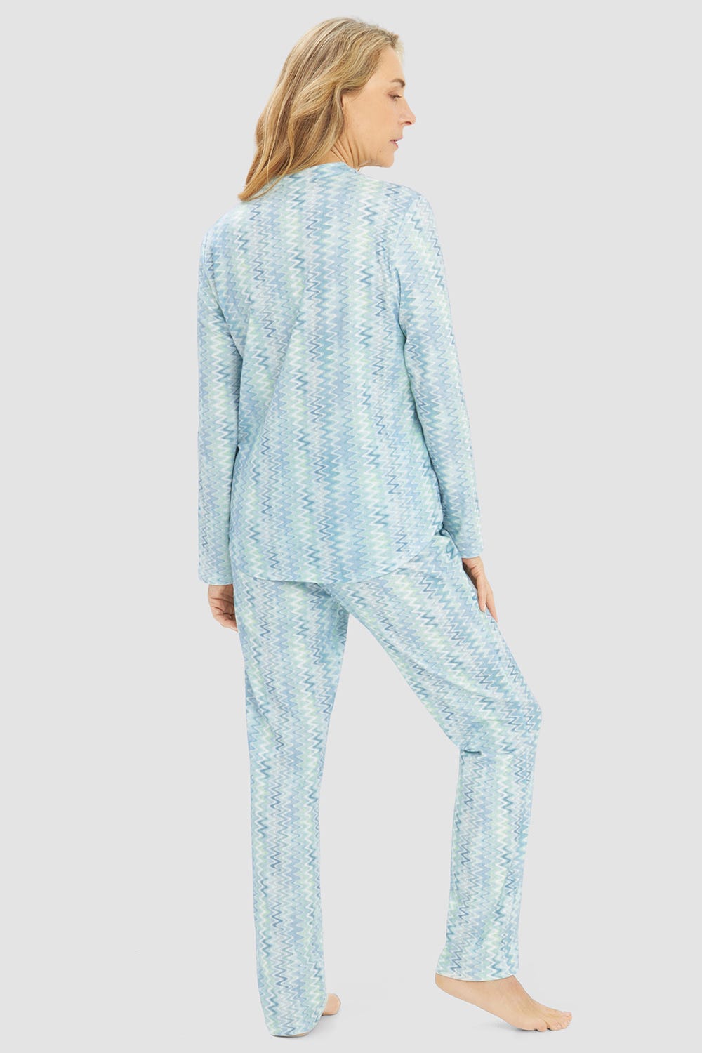 r-sch-be-happy-pyjama-lang-t-rkis-zackenmuster-schlafanzug image 3