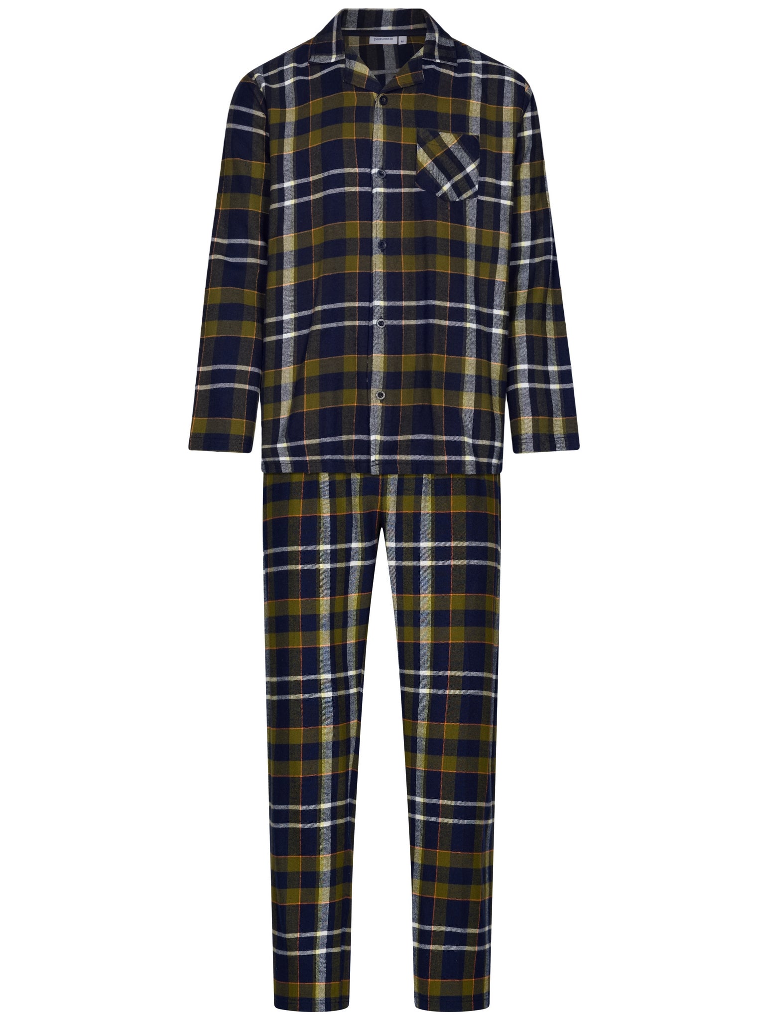 pastunette-adventure-pyjama-dunkelblau-kariert-flanell-baumwolle image 1