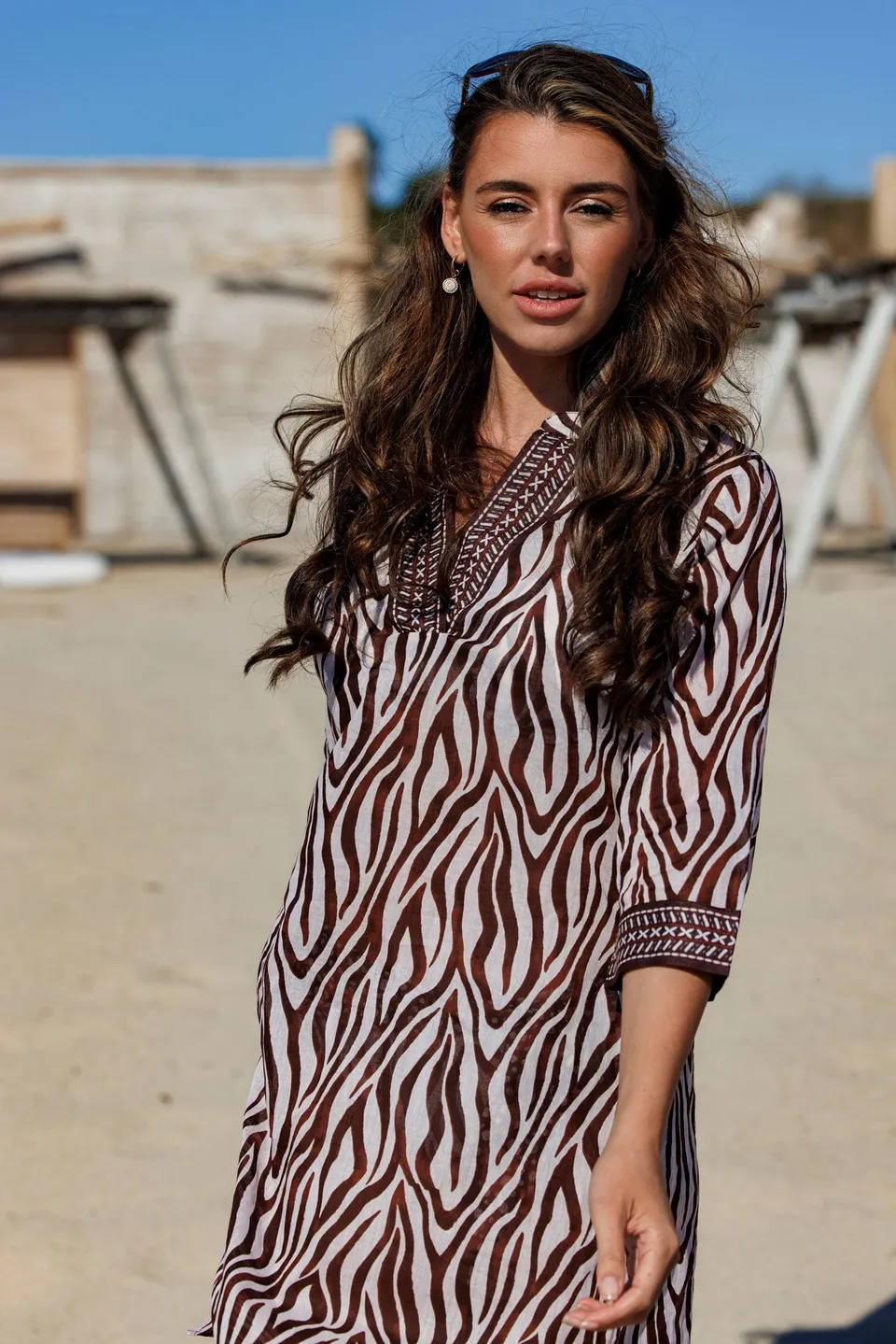 pastunette-safari-strandkleid-braun-cover-up-baumwolle image 1