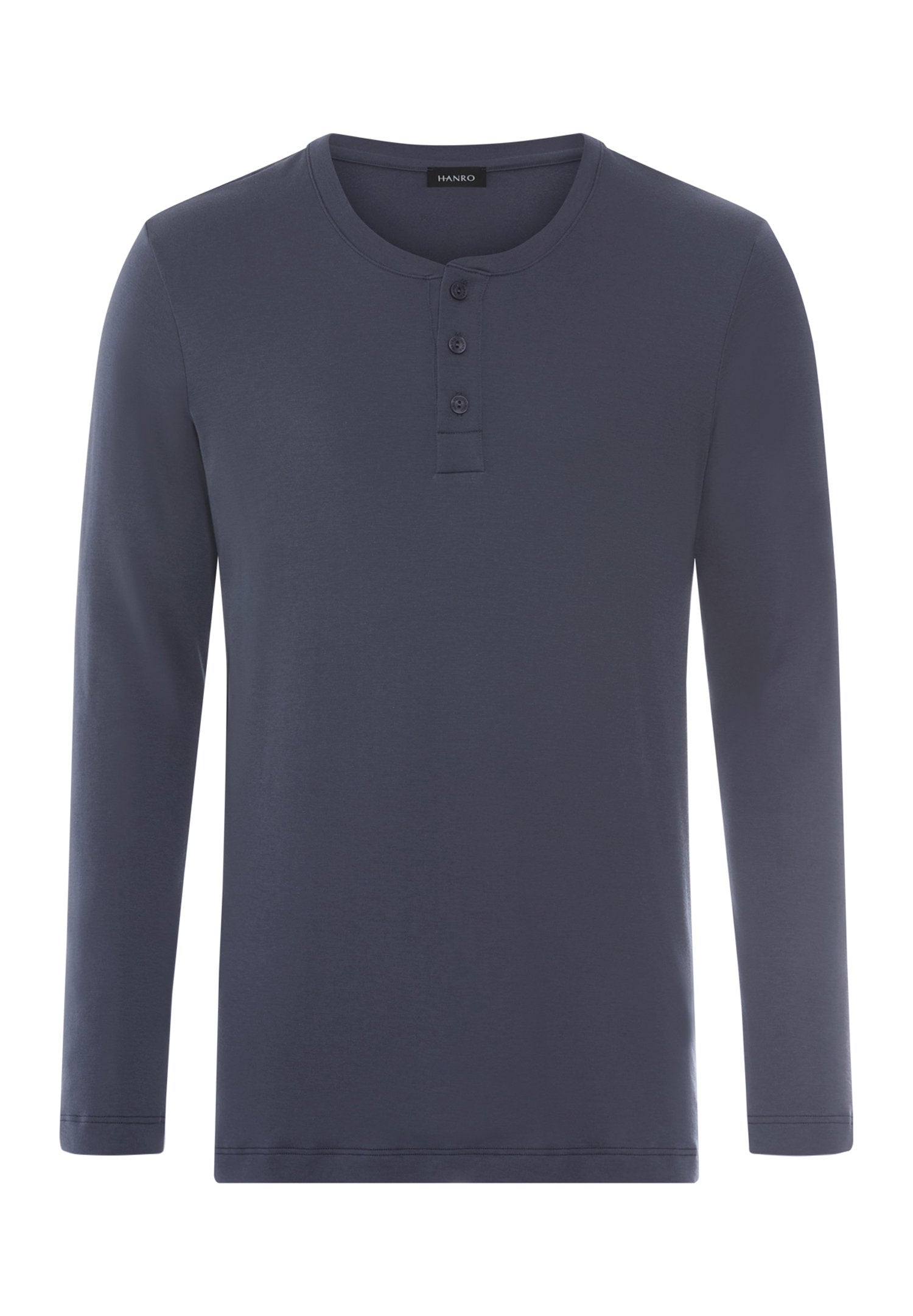 hanro-cozy-comfort-henley-shirt-stormy-gray-baumwolle image 2