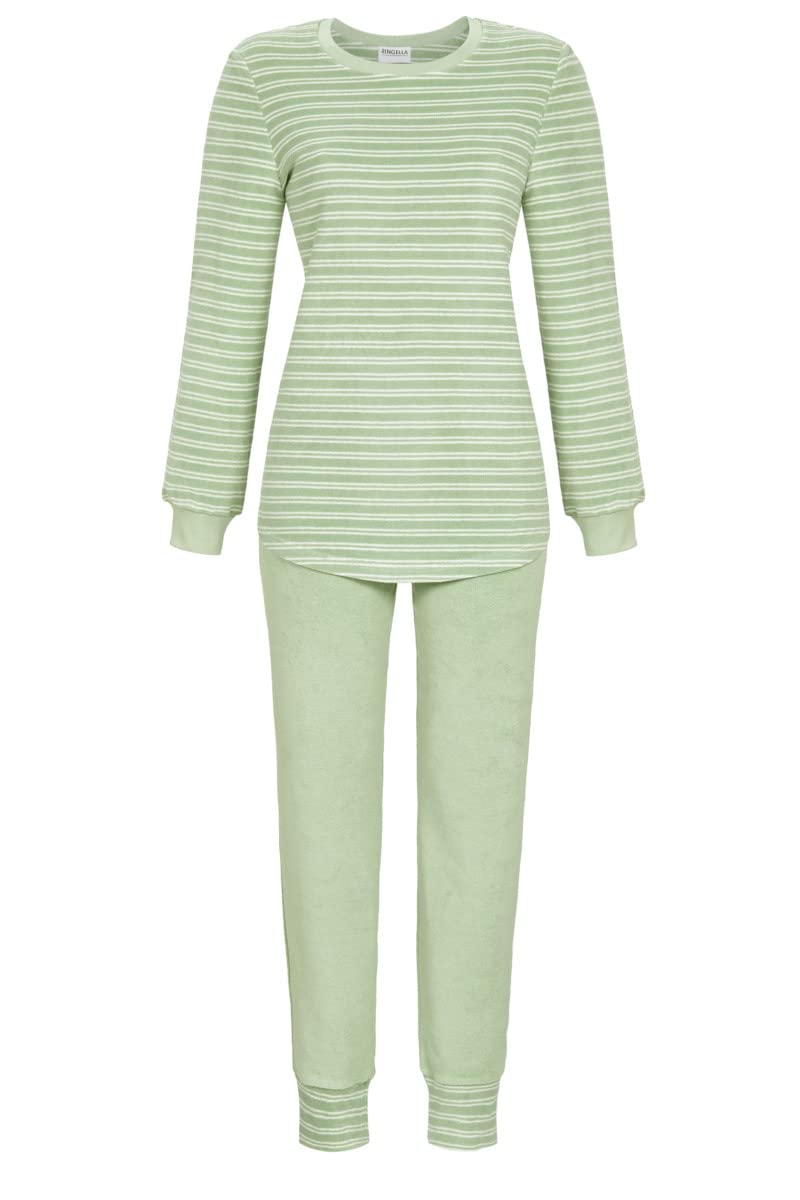 ringella-damen-schlafanzug-stretchfrottee-geringelt-warm image 1