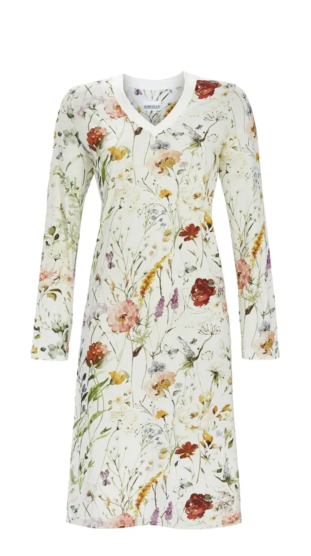 ringella-women-men-sleepshirt-langarm-modal-blumen-wadenlang image 1