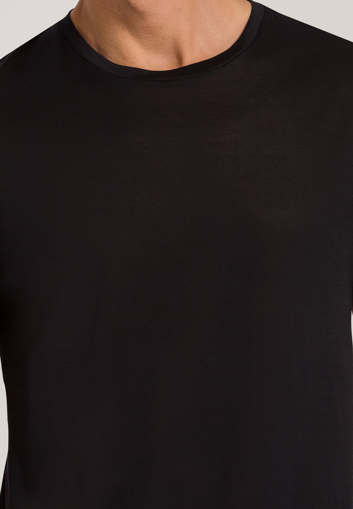 hanro-cotton-sporty-s-slv-shirt-t-shirt-schwarz-baumwolle image 6