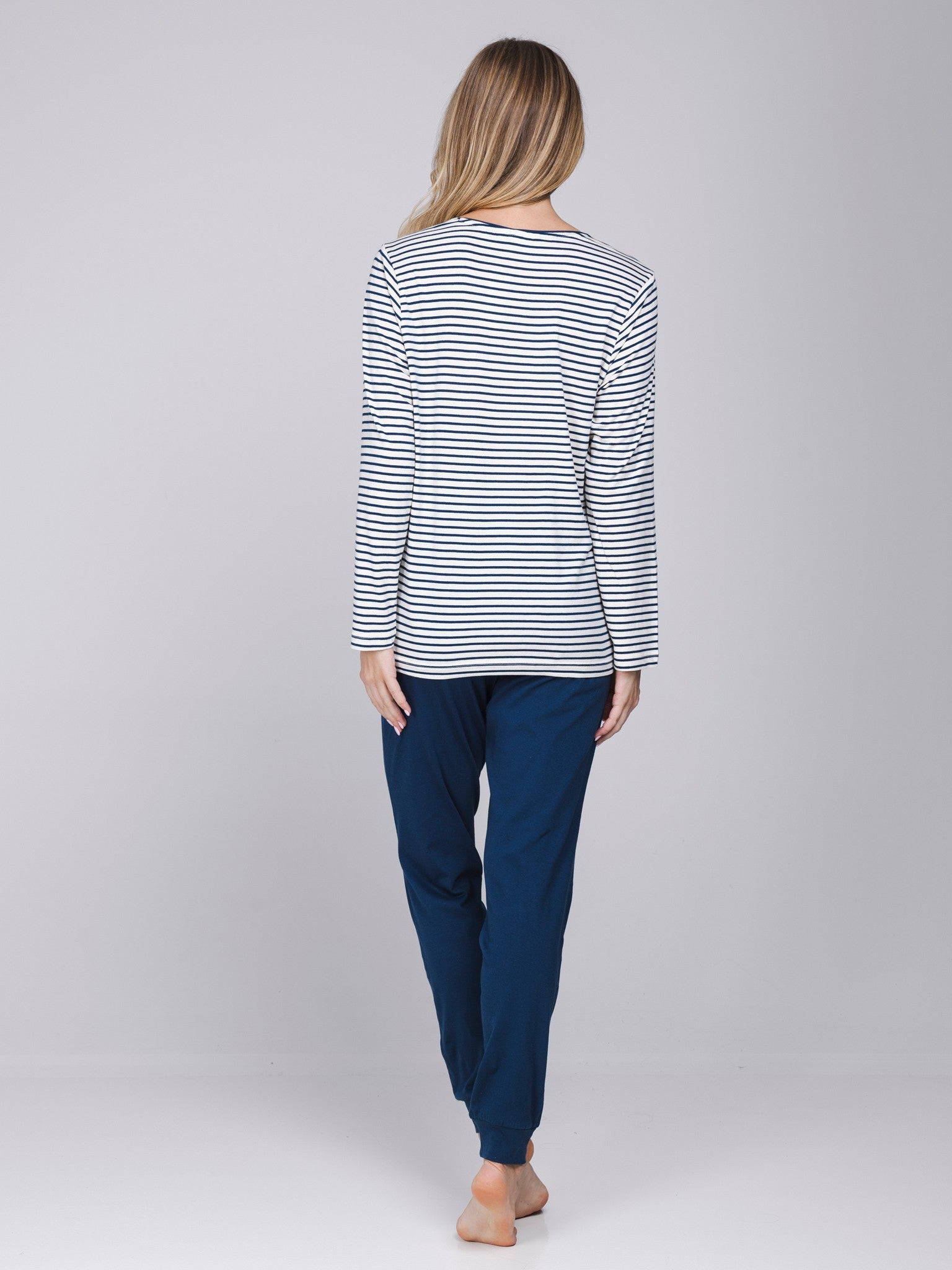 pastunette-nordic-bloom-pyjama-blau-bio-baumwolle-lang image 3