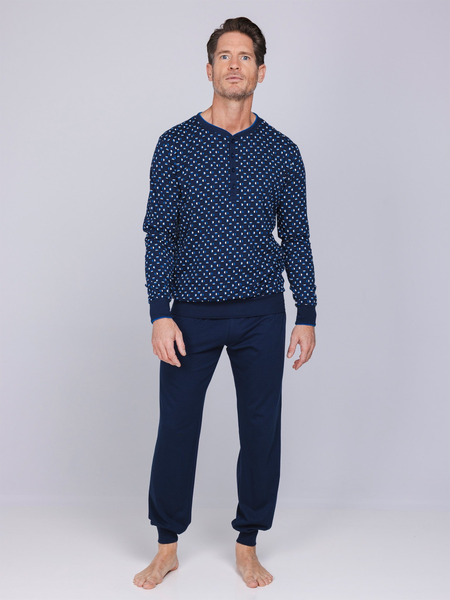 pastunette-blue-draft-pyjama-herren-baumwolle-dunkelblau image 4