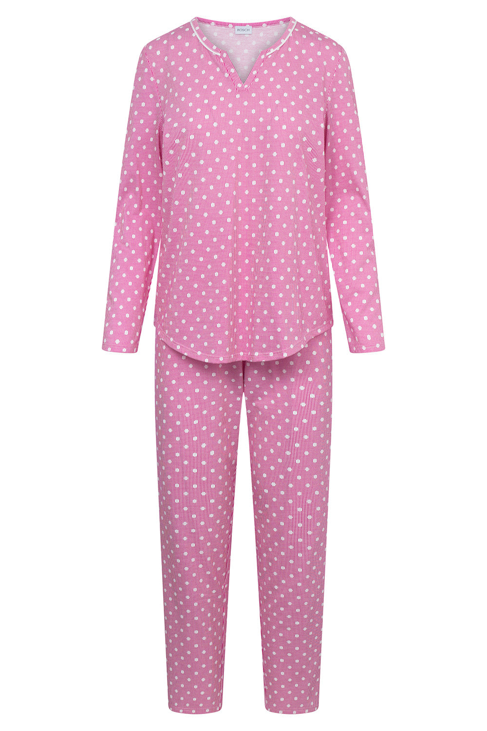 r-sch-be-happy-pyjama-damen-blau-punkte-streifen-lang image 8