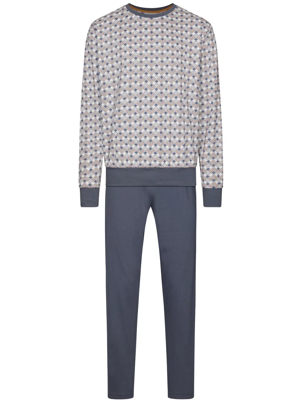 pastunette-gray-melee-pyjama-herren-grau-grafik-print image 1