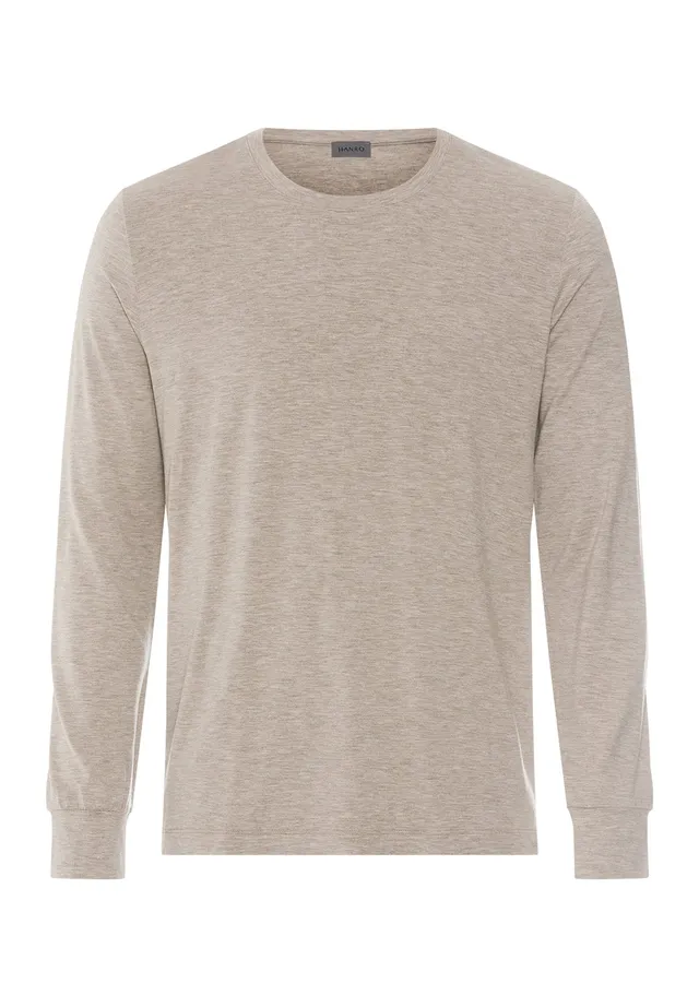hanro-winter-casuals-langarmshirt-toffee-melange-wolle image 1