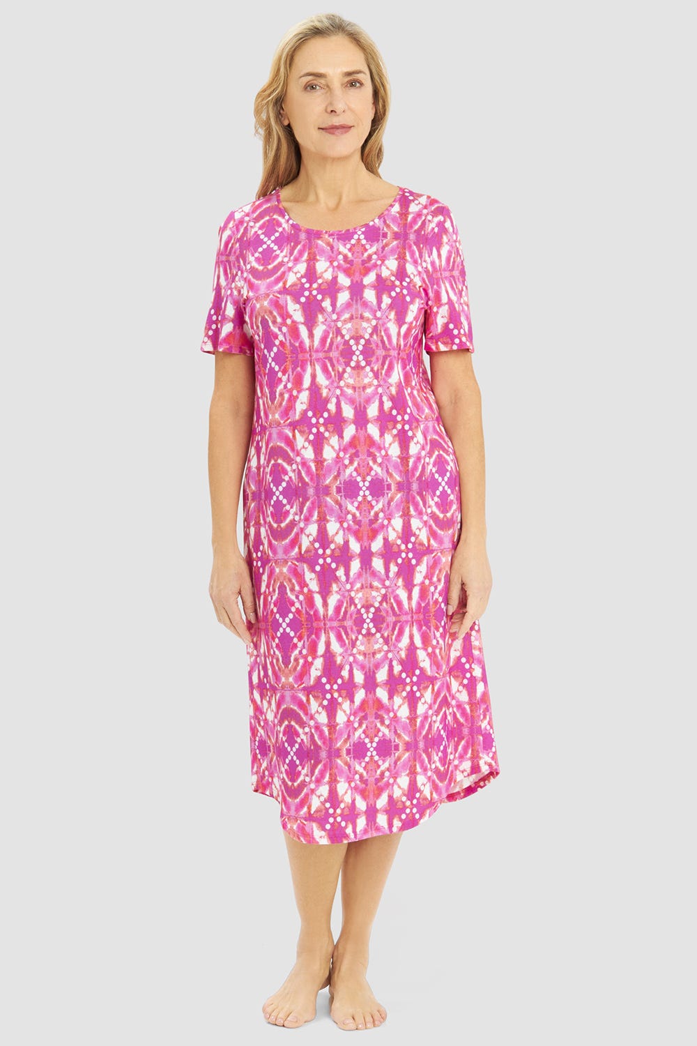 r-sch-be-happy-nachthemd-knielang-grafikdruck-pink image 1