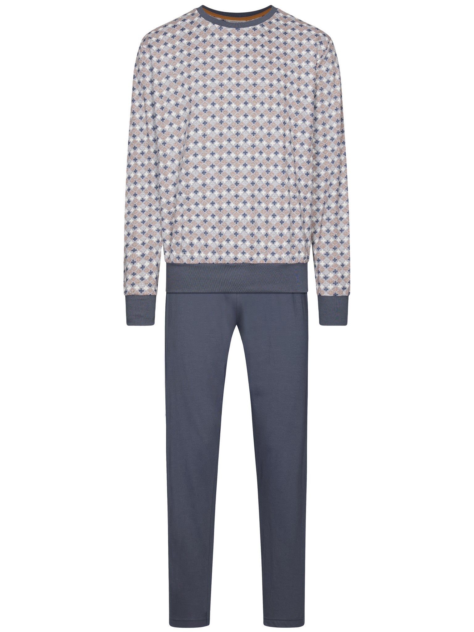 pastunette-gray-melee-pyjama-herren-grau-grafik-print image 1