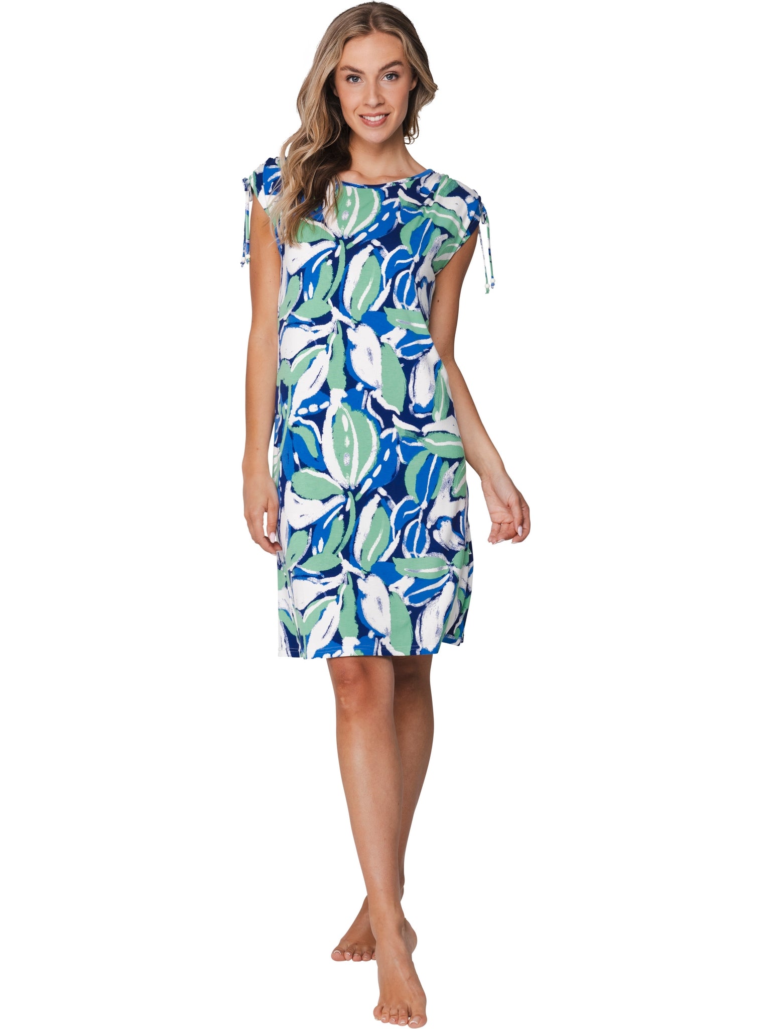 pastunette-aqua-flora-kleid-blau-viskose-blumen image 2