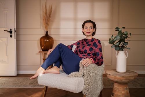 ringella-schlafanzug-langarm-polka-dots-burgund-pyjama-damen image 8