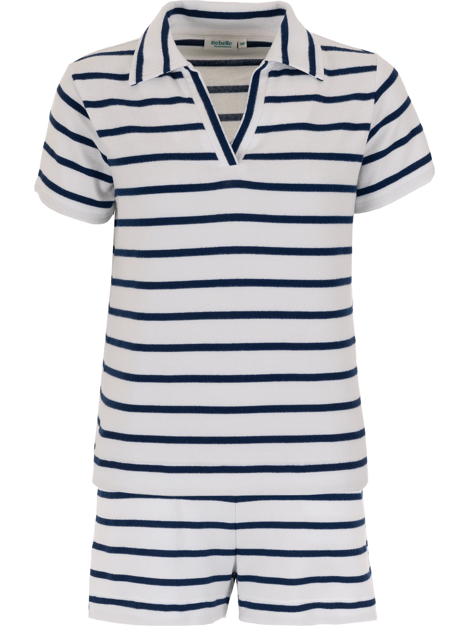 myrebelle-blue-bay-shortama-streifen-wei image 1