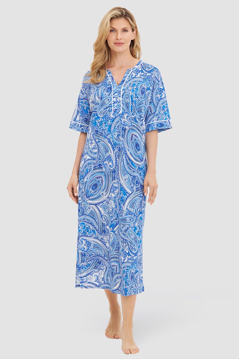 r-sch-be-happy-nachthemd-damen-blau-paisley-maxi image 1
