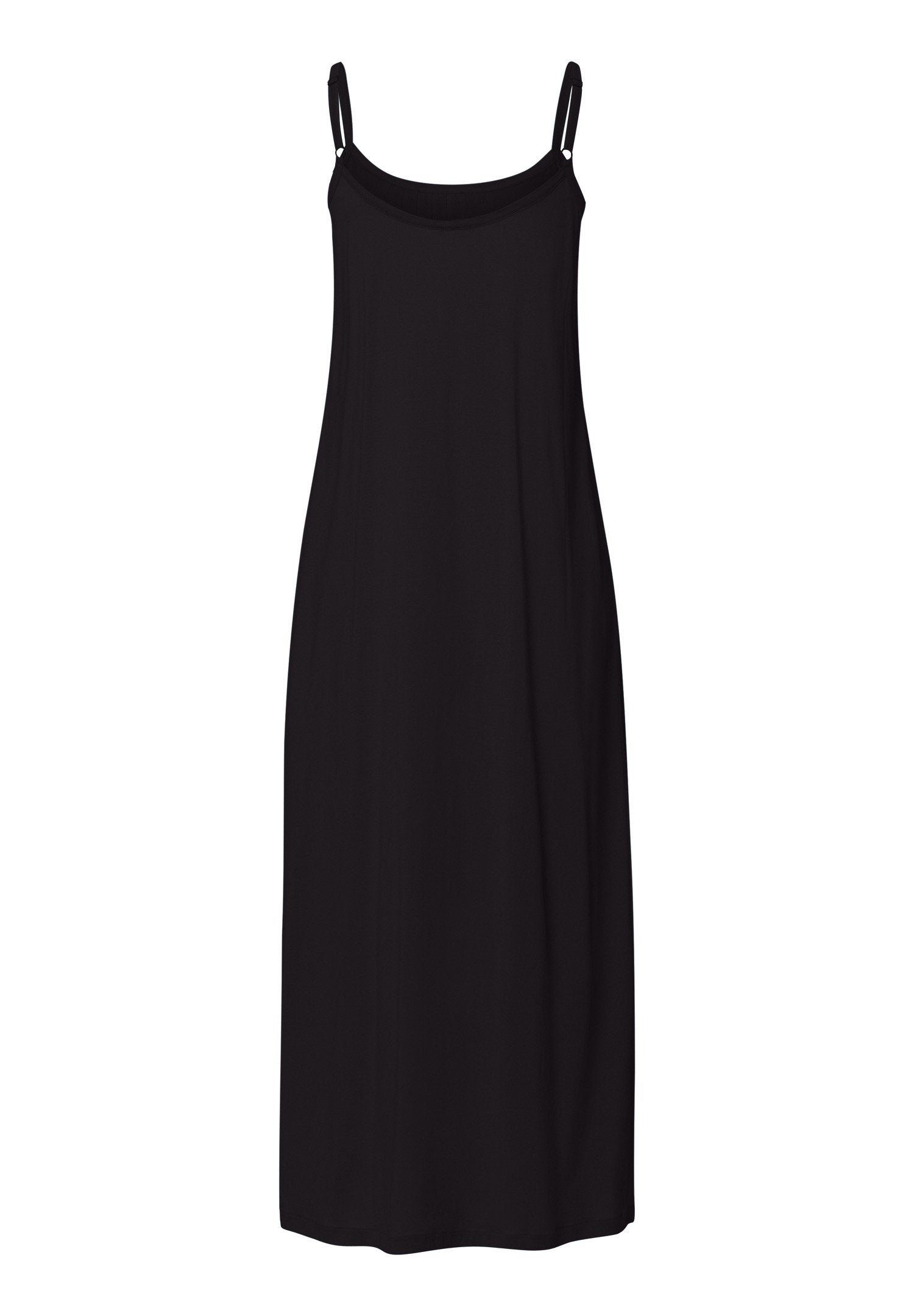 hanro-juliet-spaghetti-nachthemd-schwarz-baumwolle-130cm image 2