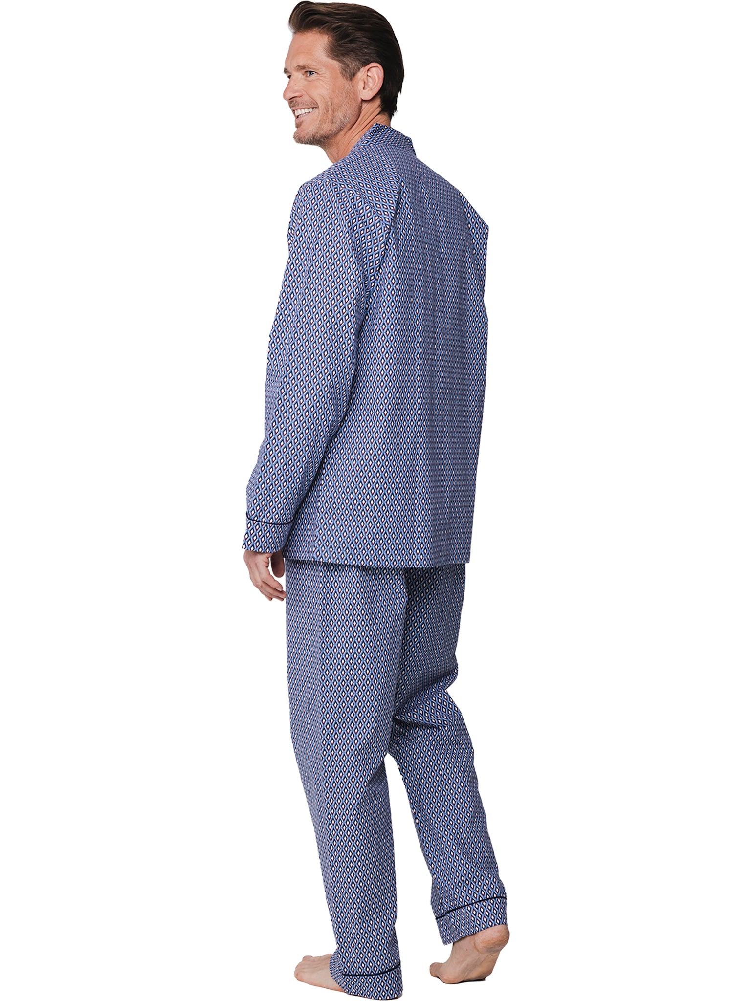 robson-herren-pyjama-baumwolle-blau-grafikmuster image 4