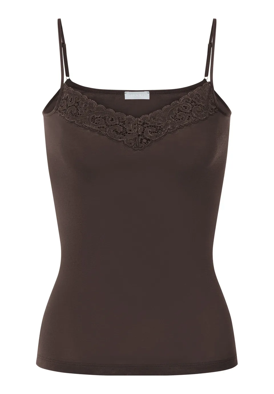 hanro-moments-071485-spaghetti-top-dark-mocha-baumwolle image 1