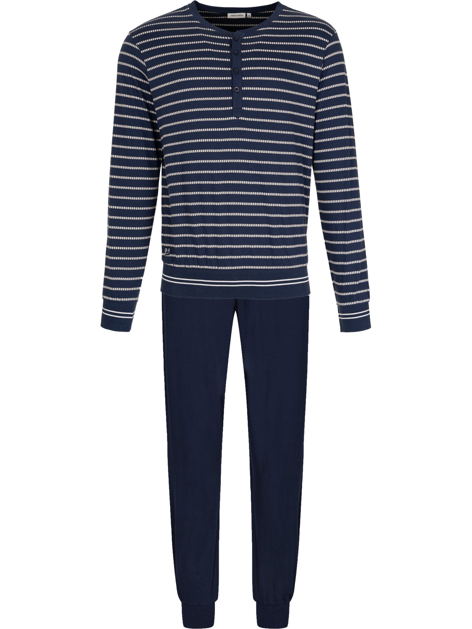 pastunette-blue-draft-herren-pyjama-dunkelblau-baumwolle image 6