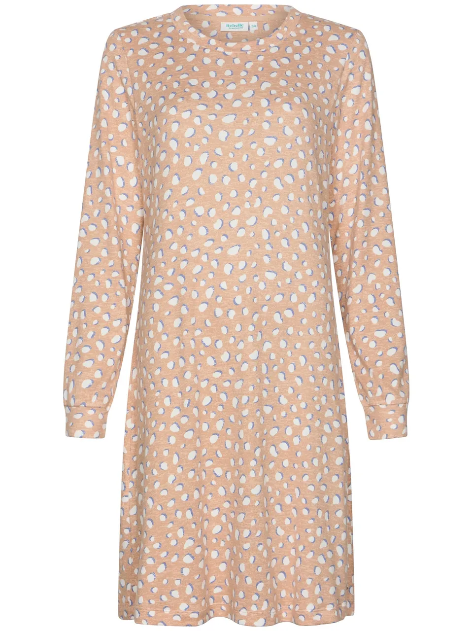 rebelle-cosy-frost-nachthemd-beige-langarm-warm-fleece image 1