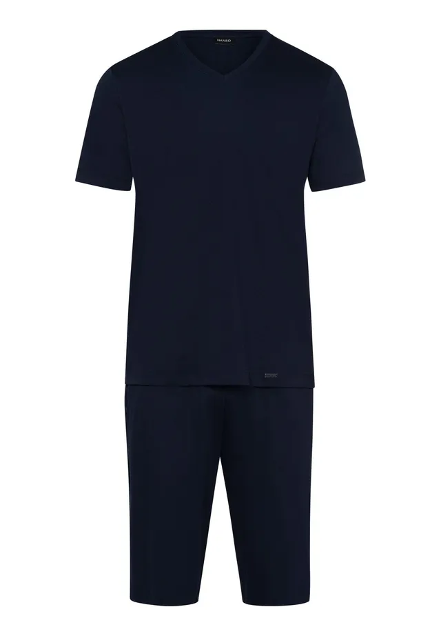 hanro-night-selection-s-slv-pyjama-set-deep-navy-baumwolle image 1