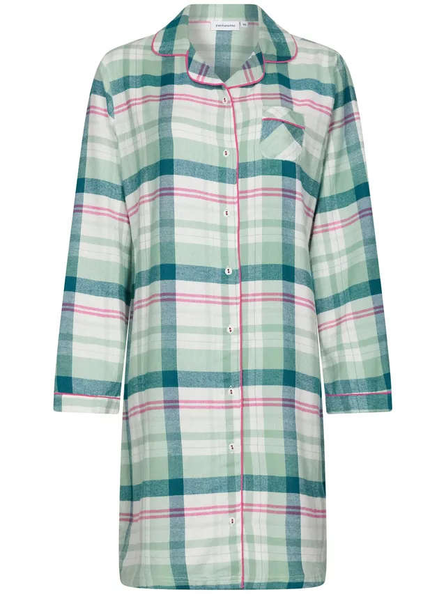 pastunette-flannel-check-nachthemd-gr-n-karo-flanell image 1