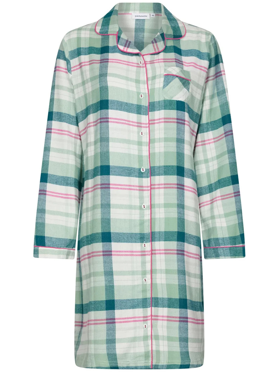 pastunette-flannel-check-nachthemd-gr-n-karo-flanell image 1
