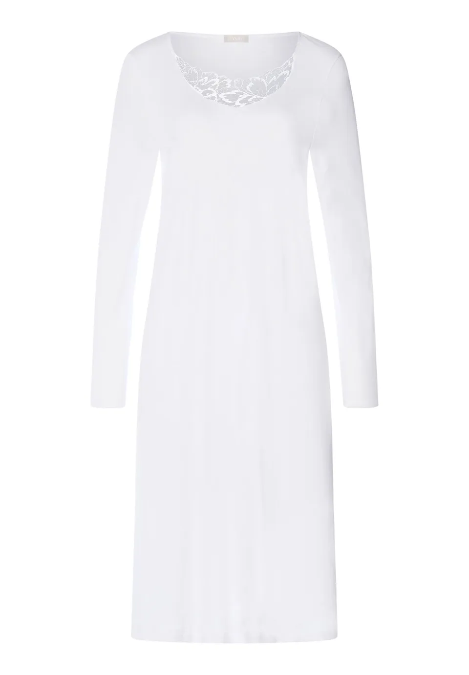 hanro-belen-nachthemd-langarm-wei-baumwolle-110cm image 1