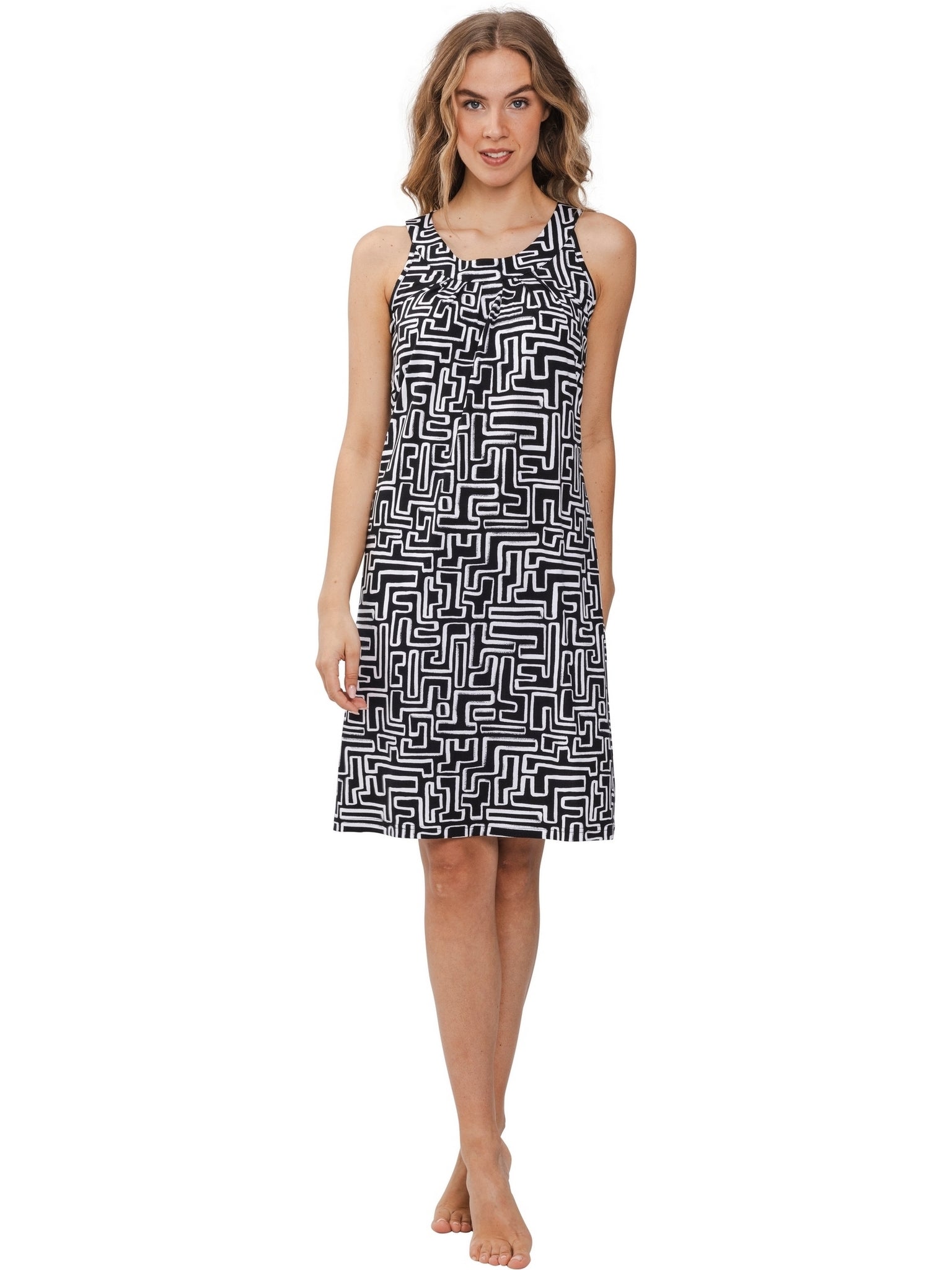 pastunette-graphic-beach-strandkleid-schwarz-wei-viskose-2 image 2
