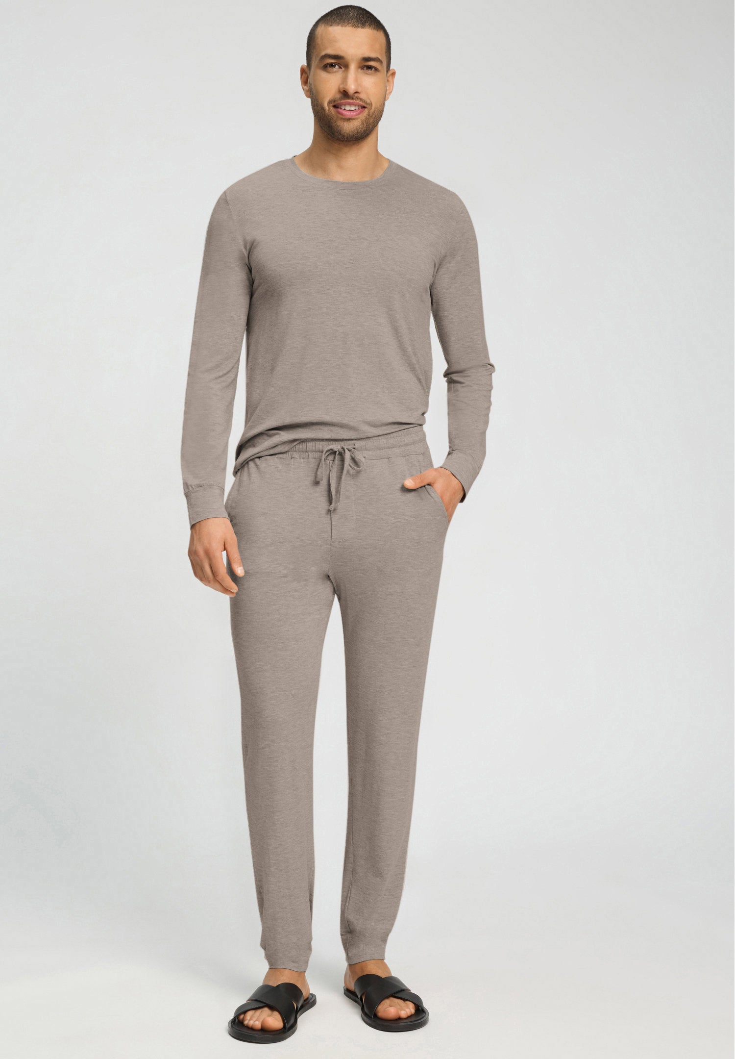 hanro-casuals-winter-long-pants-pyjamahose-toffee-melange-wolle image 5