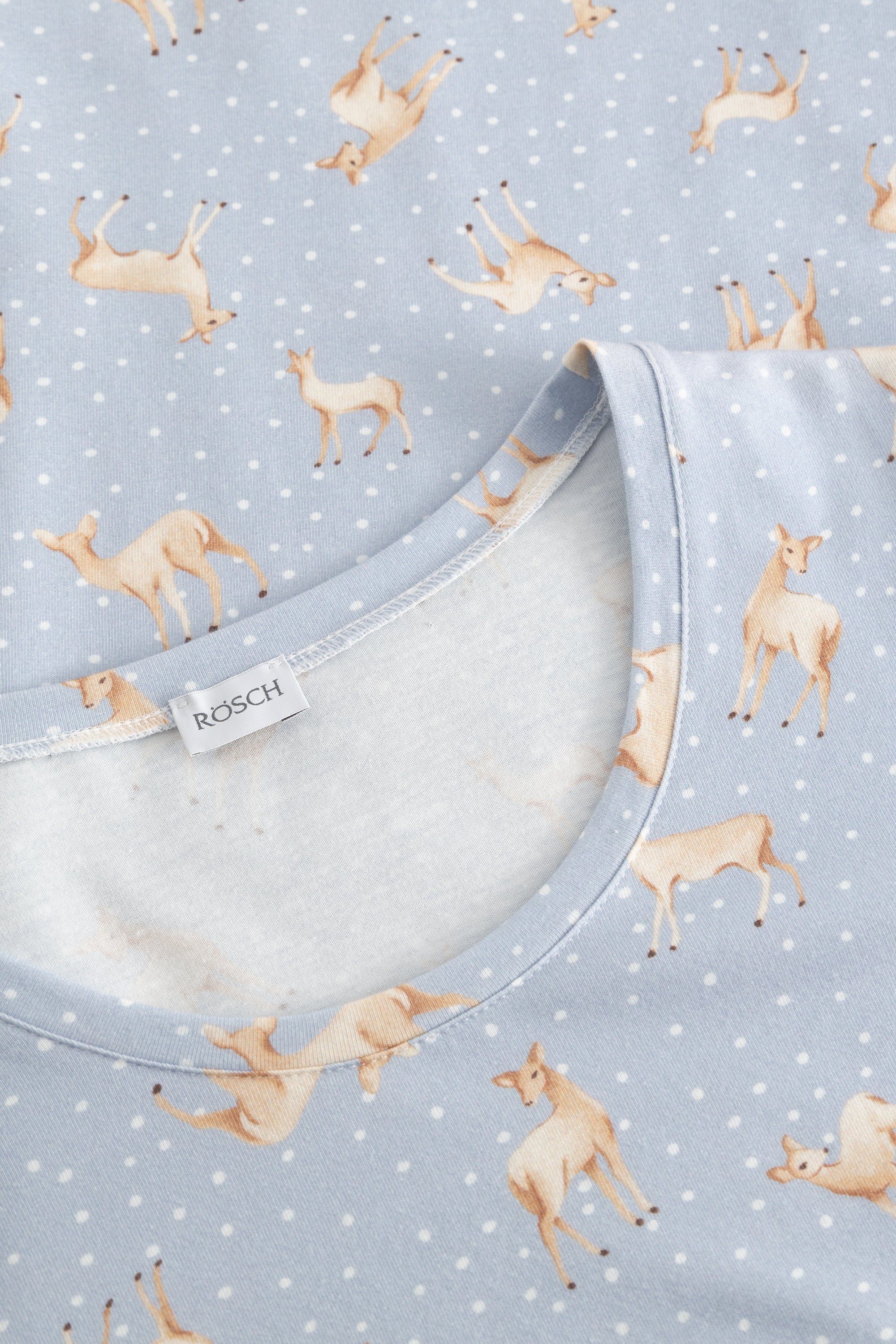 r-sch-be-happy-pyjama-lang-blau-tupfen-bambi-druck image 4