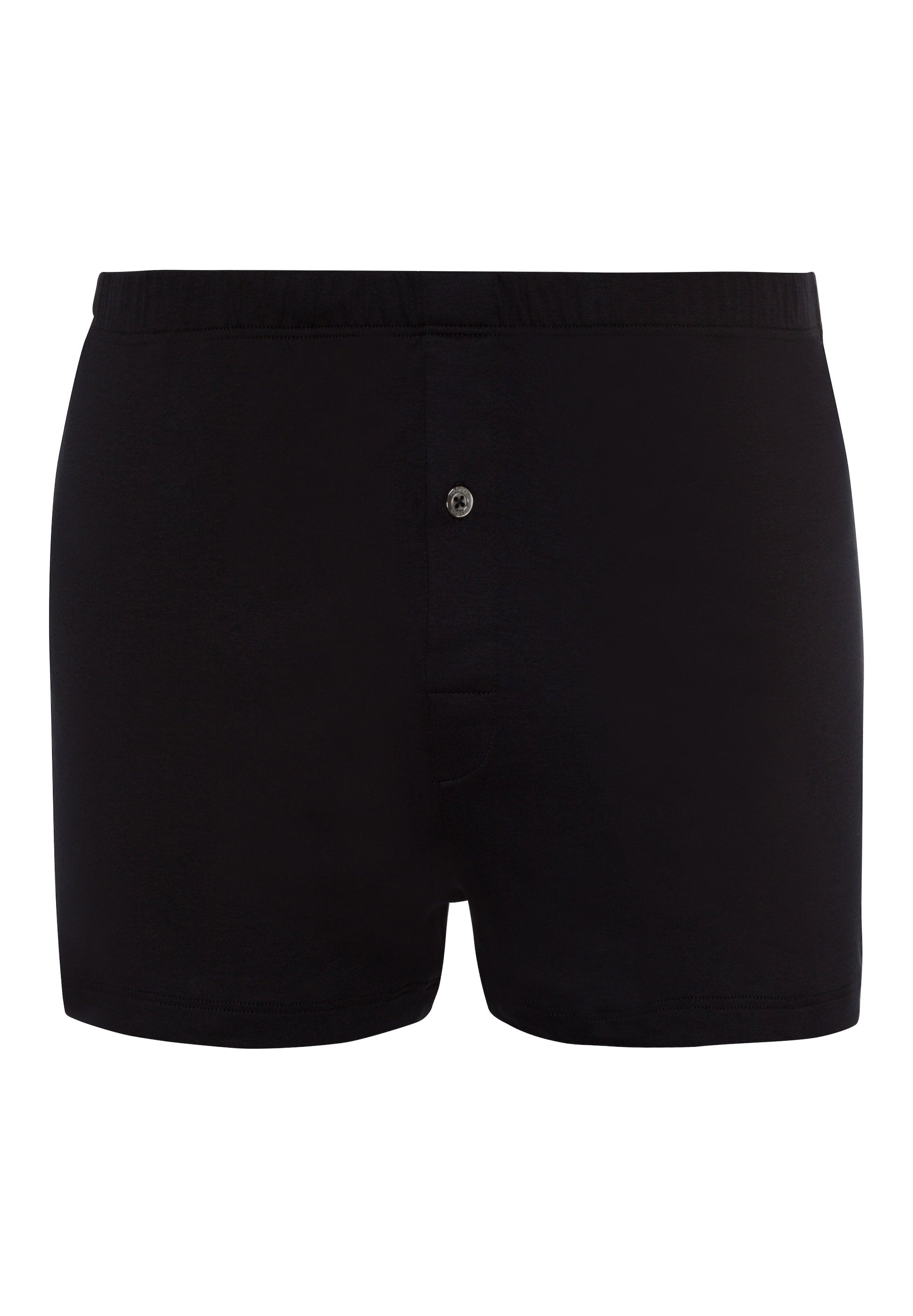 hanro-sea-island-cotton-boxers-schwarz-mit-eingriff-baumwolle image 1
