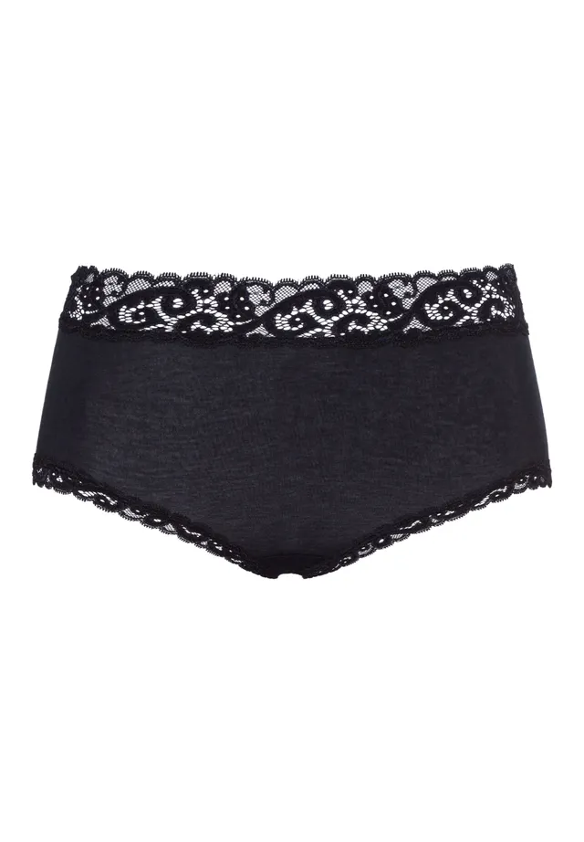 hanro-moments-maxi-briefs-slip-schwarz-baumwolle image 1