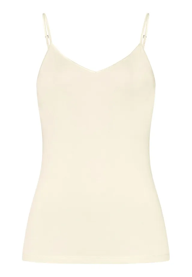 hanro-pure-silk-spaghetti-top-pale-cream-100-seide image 1